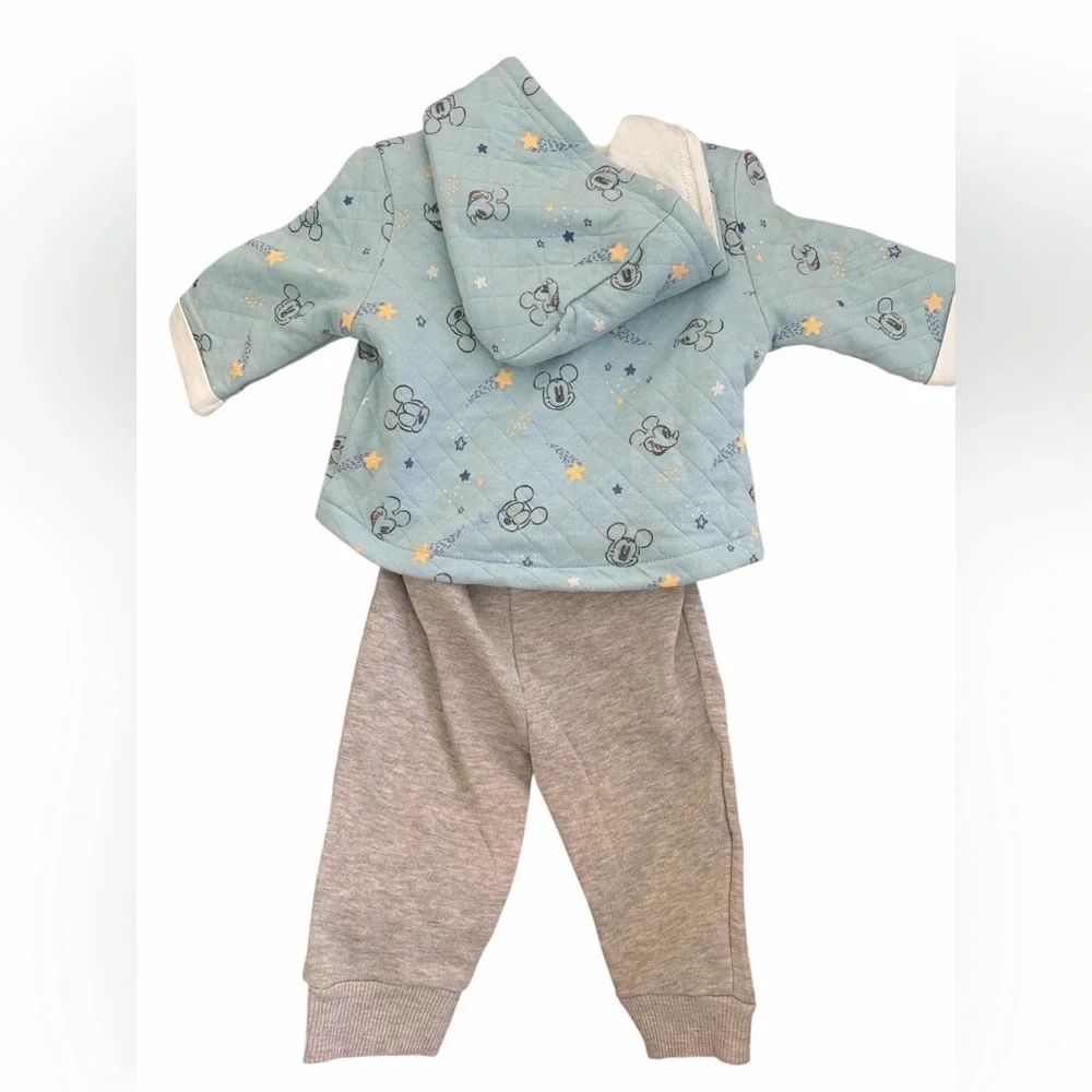 Disney Baby Snap Close Top, Sweatpants, Zippered Hoodie 3 Piece Set NWT